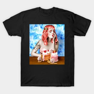 Girl And Her Snail Cake T-Shirt